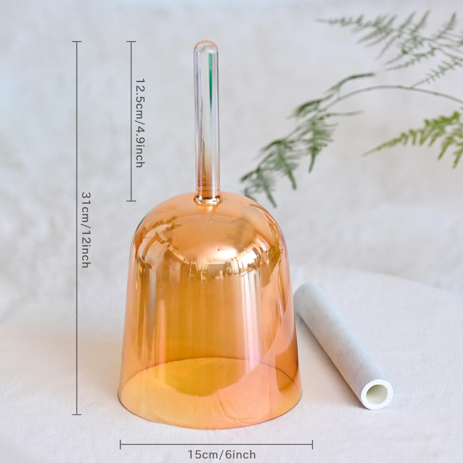 Inch F Note Golden Tea Quartz Handle Singing Bowl with Carry Case for Sound Healing