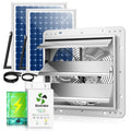 New ecoCalm SEF10 12 Solar Exhaust Fan w Battery Adj. Thermostat 2x30W Panels Retail $212.00