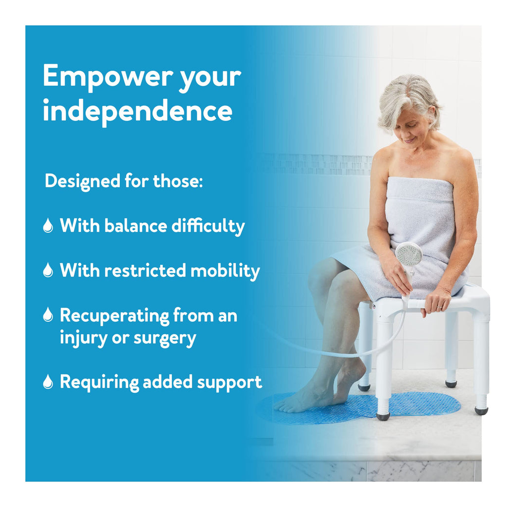 Adjustable Height Bath Shower Seat 400lb Capacity White