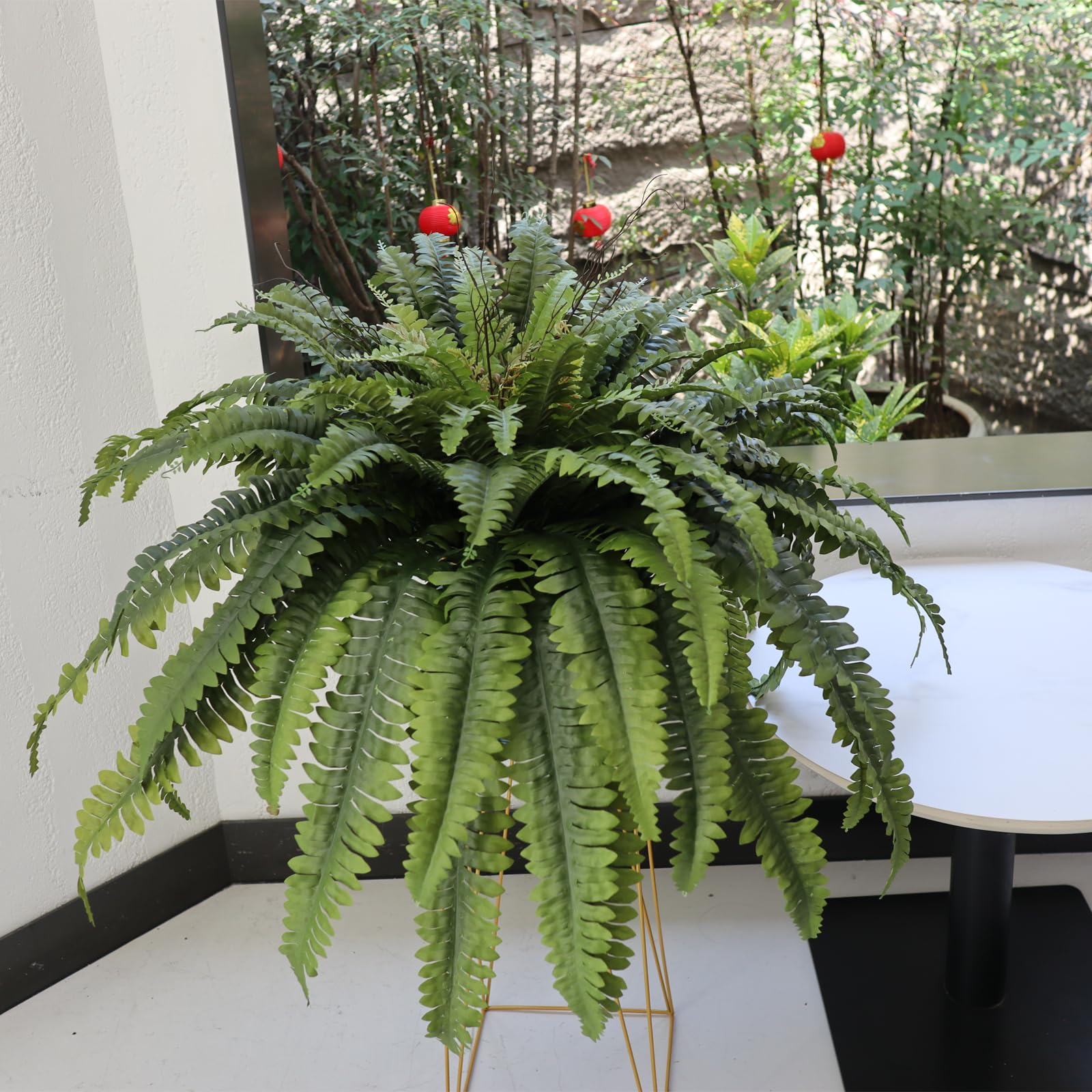 Galebeiren 50" Fake Ferns Artificial Plants Large, 98 Fronds Artificial Ferns for Outdoors and Indoors, Suitable for Planter Garden Porch Office Decor Retail $41.00