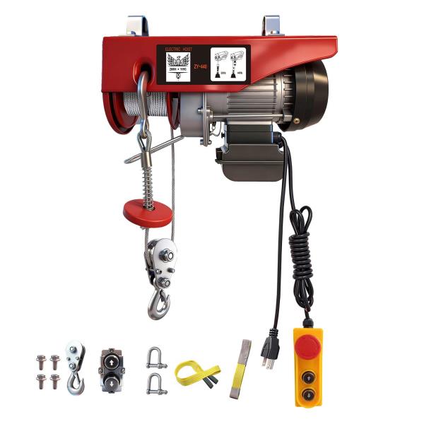 Electric Hoist 440 lbs Material Handling Tool with 14ft Wired Remote Control