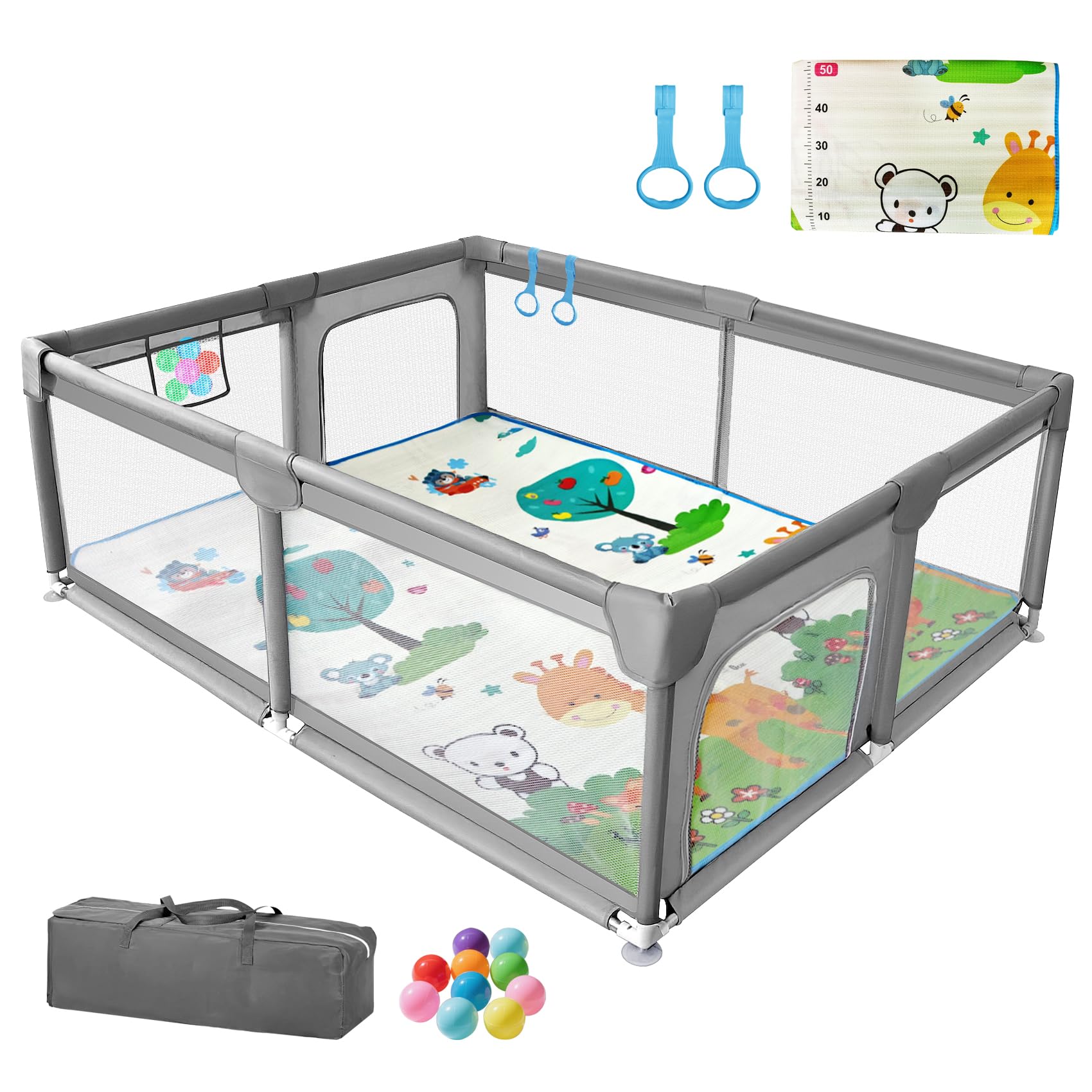 Open-Box New FRTUI Extra Large Baby Playpen w Mat 75x59.