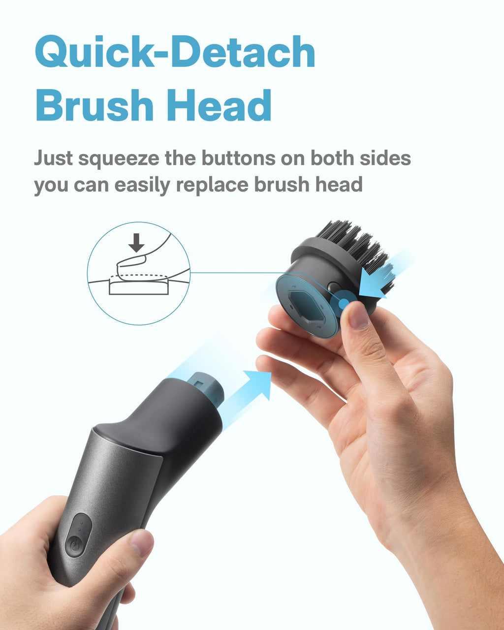 Cordless Electric Spin Scrubber IPX7 Waterproof Long Handle 6 Brush Heads Grey Black Retail $129.00
