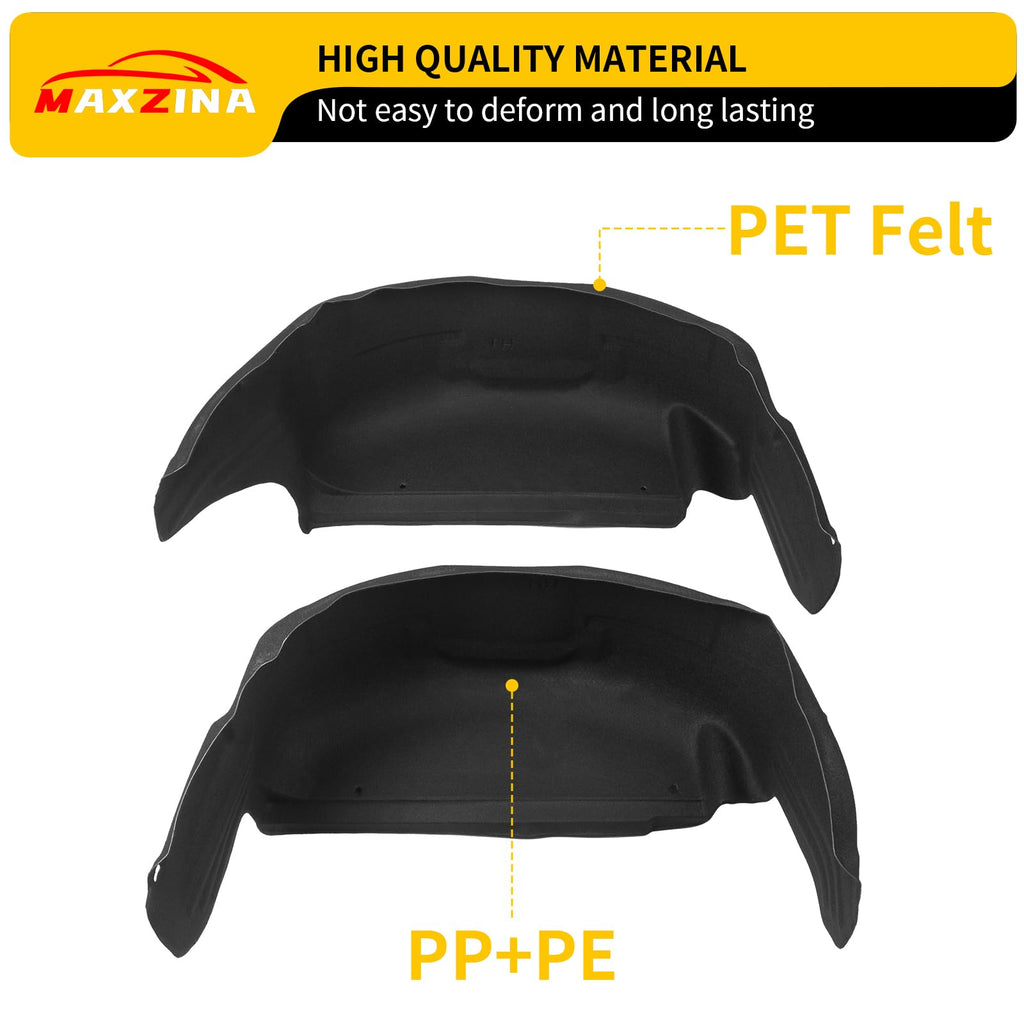 '-2025 Ford F-150 Rear Wheel Well Liners Black Mud Guards