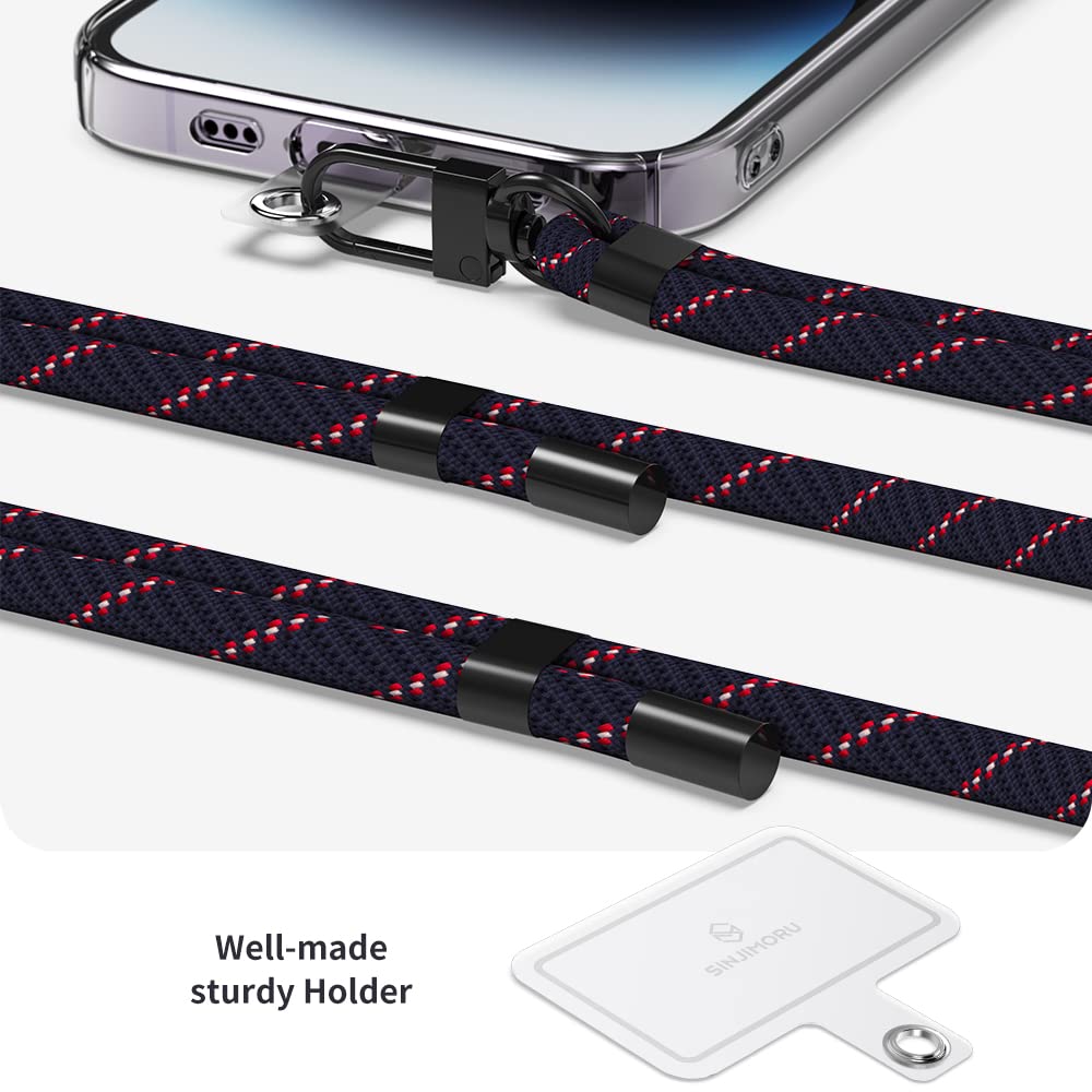 As-Is Sinjimoru Sinji Strap 2-Pack Adjustable Phone Lanyard w KeyID Holder Black Retail $13.00