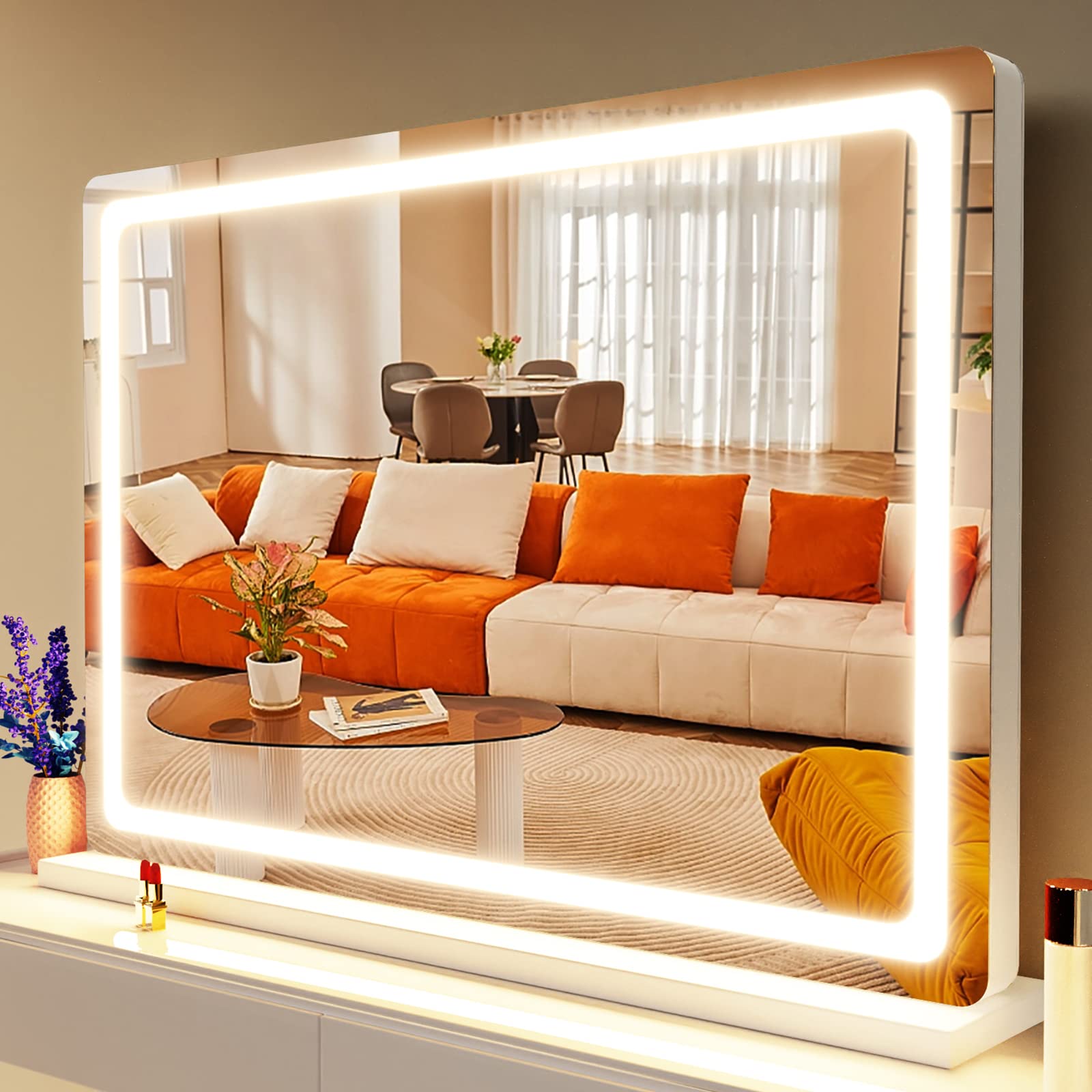 x 24 LED Makeup Vanity Mirror with 10X Magnification USB Charging Port and Dimmable 3 Modes Retail $88.00
