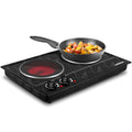 Double Burner Electric Hot Plate 1800W Infrared Countertop Stove Black Marble $56.25