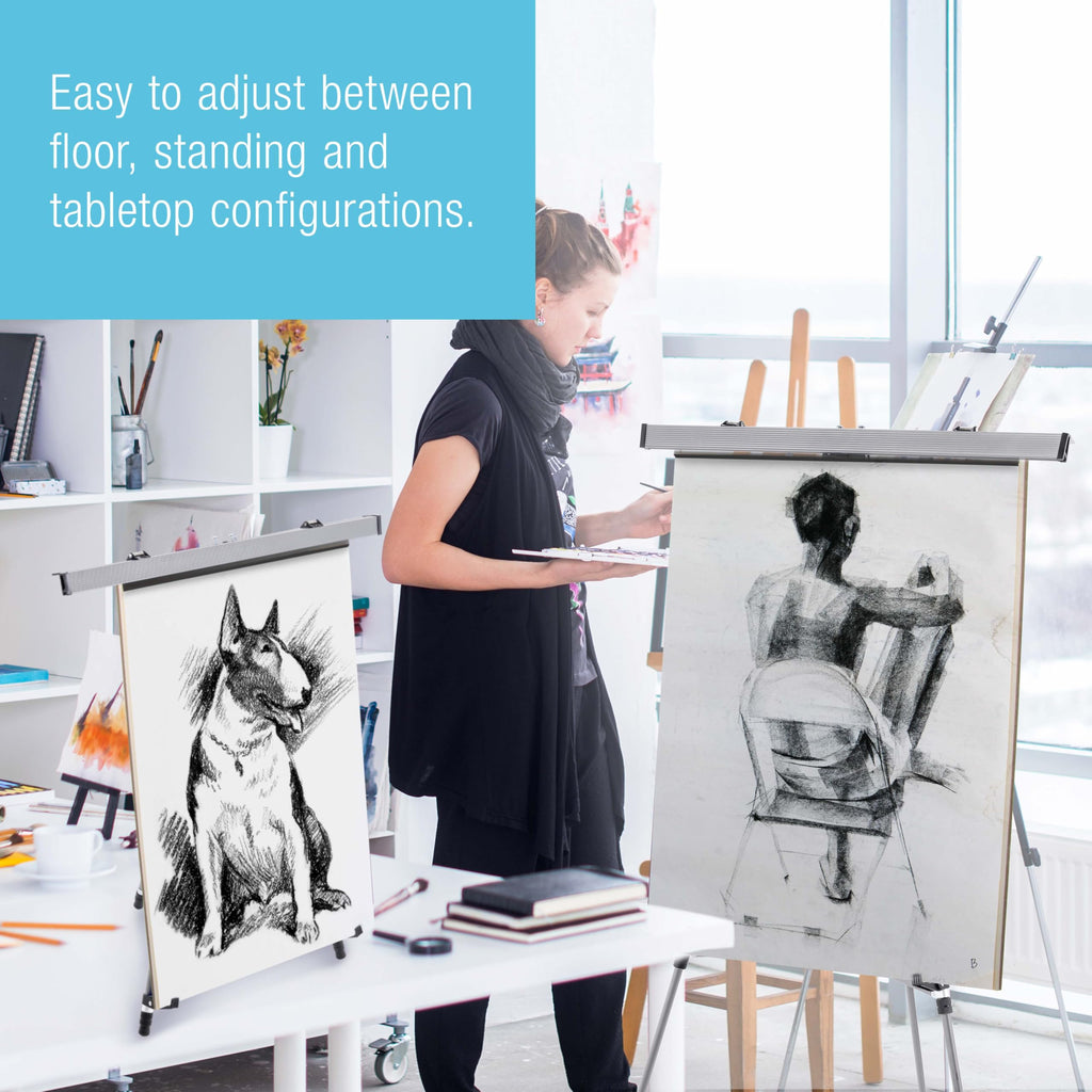 -Pack 66 High Silver Aluminum Flip Chart Easel  Presentation Stand - Adjustable Tripod