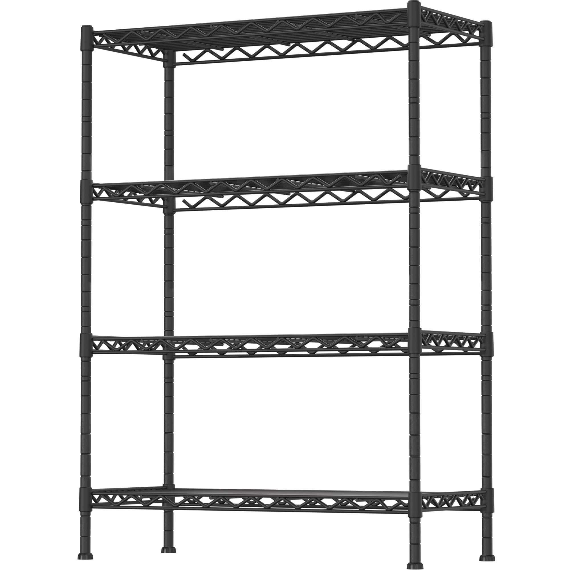 4-Shelf Adjustable Heavy Duty Storage Shelving Unit, Metal Organizer Wire Rack for Laundry Bathroom Kitchen Pantry Closet, Black Retail $59.00