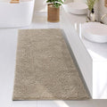 Chenille Bath Mat 26 x 44 Inches Beige Non-Slip Machine Washable