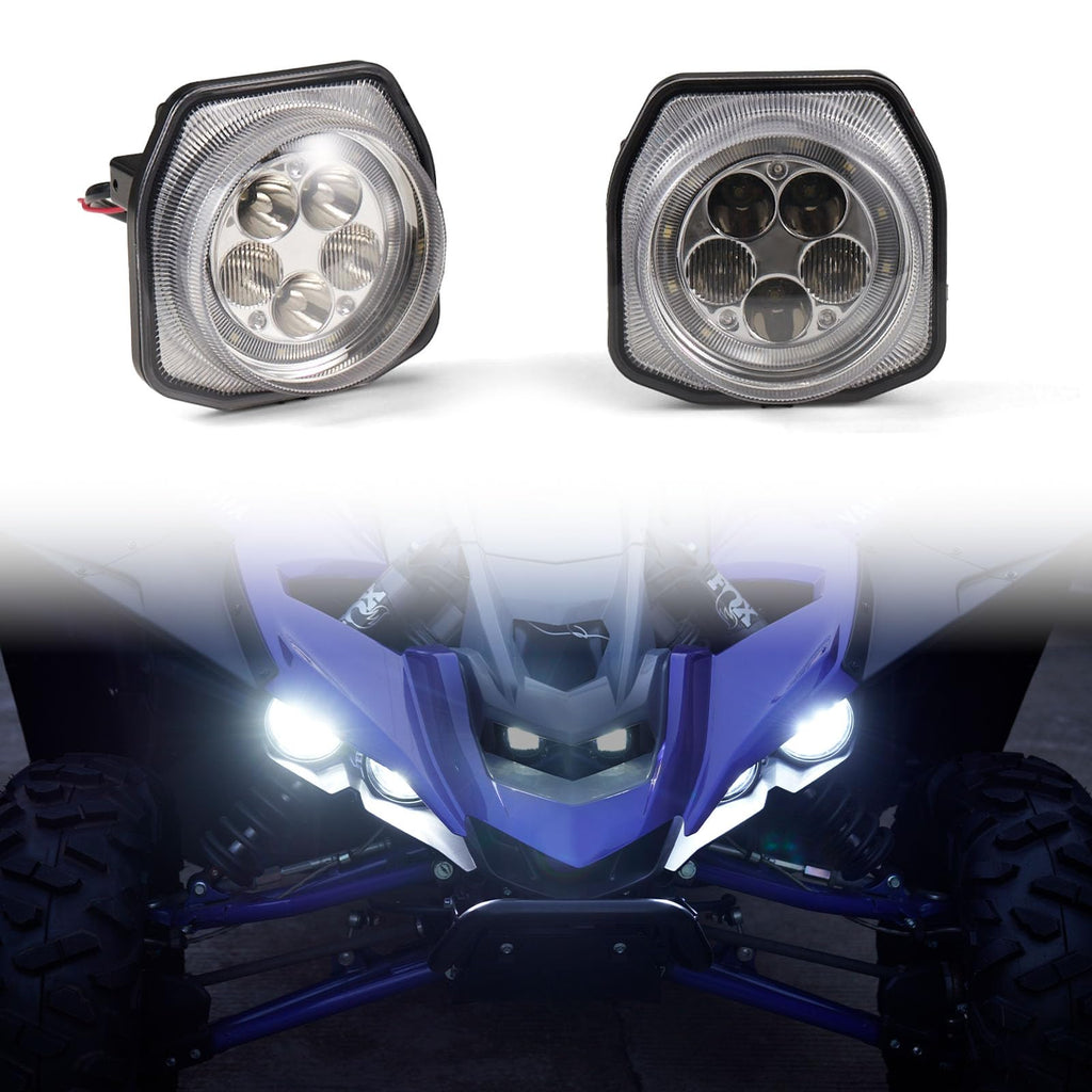 Black LED Headlights for Yamaha YXZ 1000R 2016-2021  Wolverine X2X4 2018-2021 2 Pcs