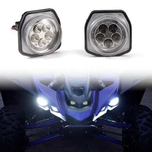 Black LED Headlights for Yamaha YXZ 1000R 2016-2021  Wolverine X2X4 2018-2021 2 Pcs