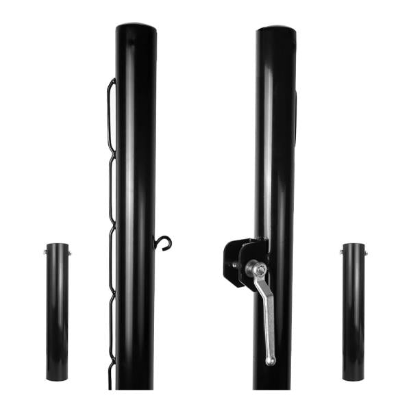 Aoneky Heavy Duty Round Steel Pickleball Posts with Ground Sleeves