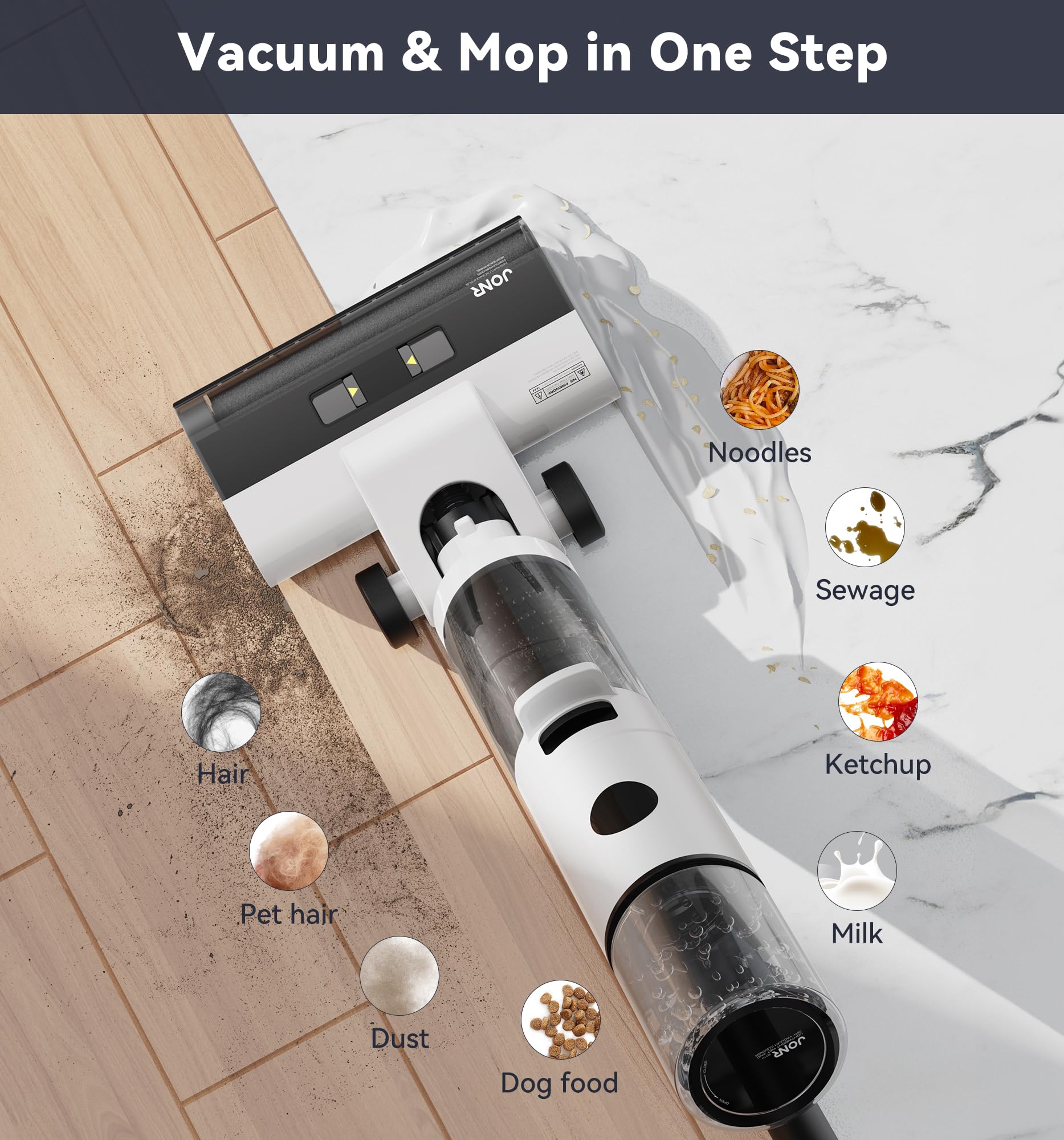 Open-Box New JONR ED12 Cordless Wet Dry Vacuum Cleaner with Self-Cleaning  0.1 Edge Clean