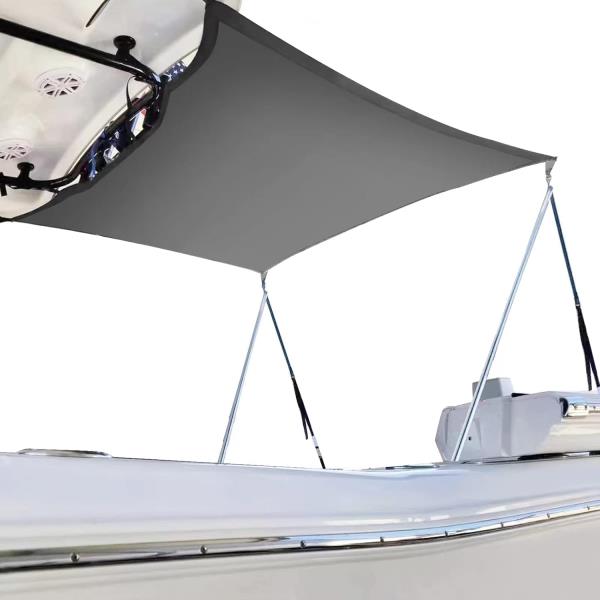 STenkl-D T Top Sun Shade Extension Kit, Boat Sun Shade 800D Polyester Waterproof and UV Resistant Material with Stainless Steel Telescopic Shade Poles, Gray Size7:A=102"B=78"C=66" Retail $55.00
