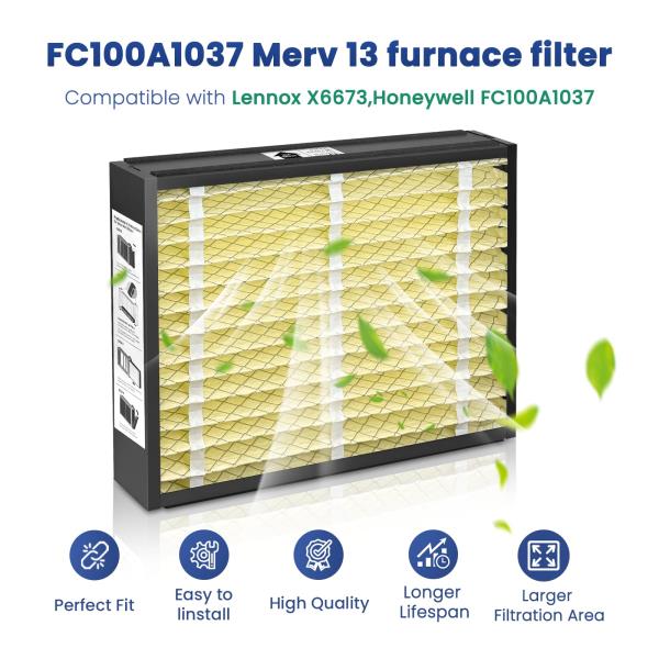 20x25x4 Air Filter MERV 13 Superior Pet  Allergy Defense Compatible with Honeywell FC100A1037