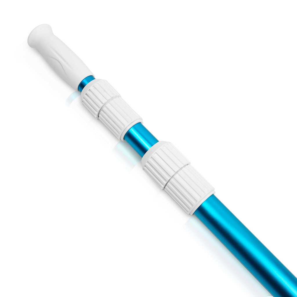Ft Telescopic 3 Piece Adjustable Swimming Pool Cleaning Pole Blue Anodized Aluminum