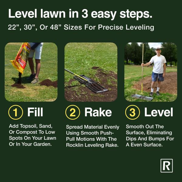 Lawn Leveling Rake  Heavy Duty Landscape Leveler