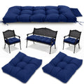 3 Pcs Wicker Chair Cushions Patio Loveseat Chaise Cushion Set - 1200D 47x19*4 Inch Waterproof Wicker Bench Cushions with 2 19x19x4 Inch Chair Cushions for Garden Porch Wicker Patio Furniture(Navy) Retail $49.00