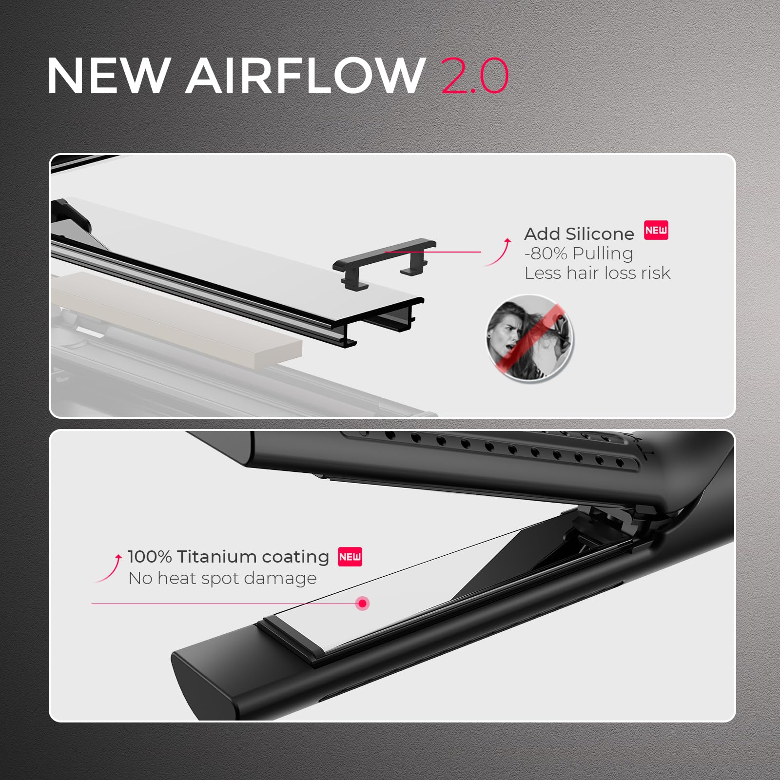 Airflow 2.0 2-in-1 Hair Straightener and Curler 1.25 Inch Black Dual Voltage