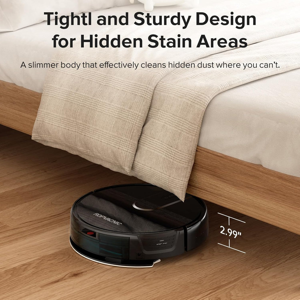 Robot Vacuum Mop Combo 5200Pa Suction Self-Charging Obstacle Avoidance Black