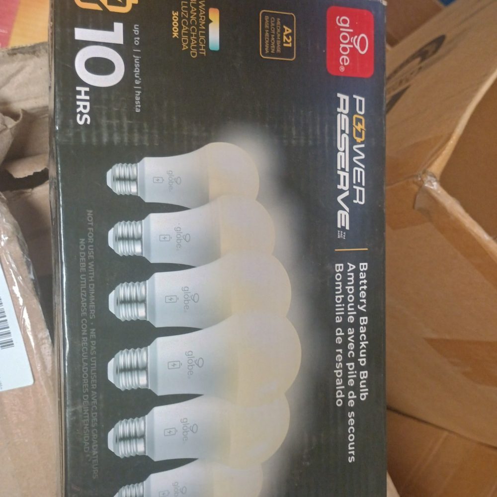 Open-Box New Globe LED Bulb with 60W Eq. 10 Hr Battery Backup 6-Count Retail $37.00