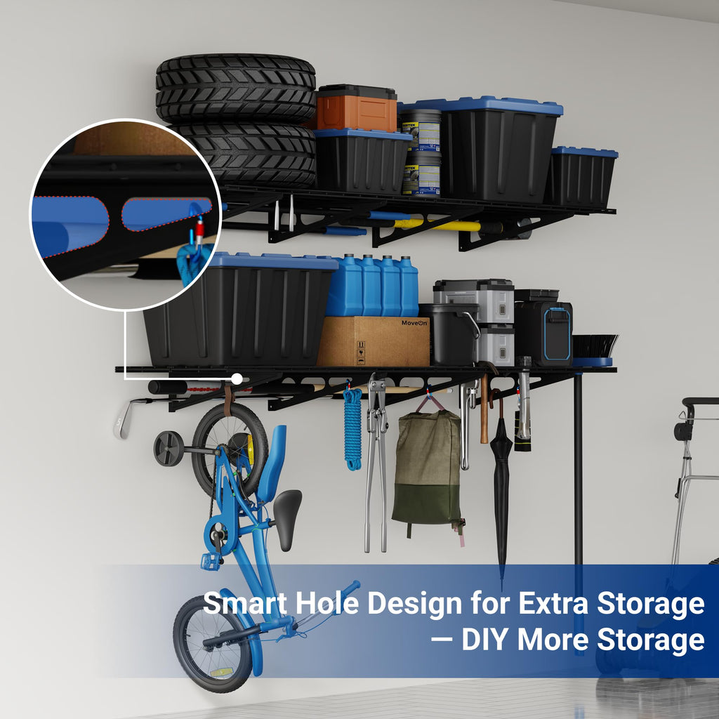 Open-Box New FLEXIMOUNTS 2-Pack 2x4ft Heavy-Duty Wall Shelves with 600 lbs Total Capacity Retail $89.99