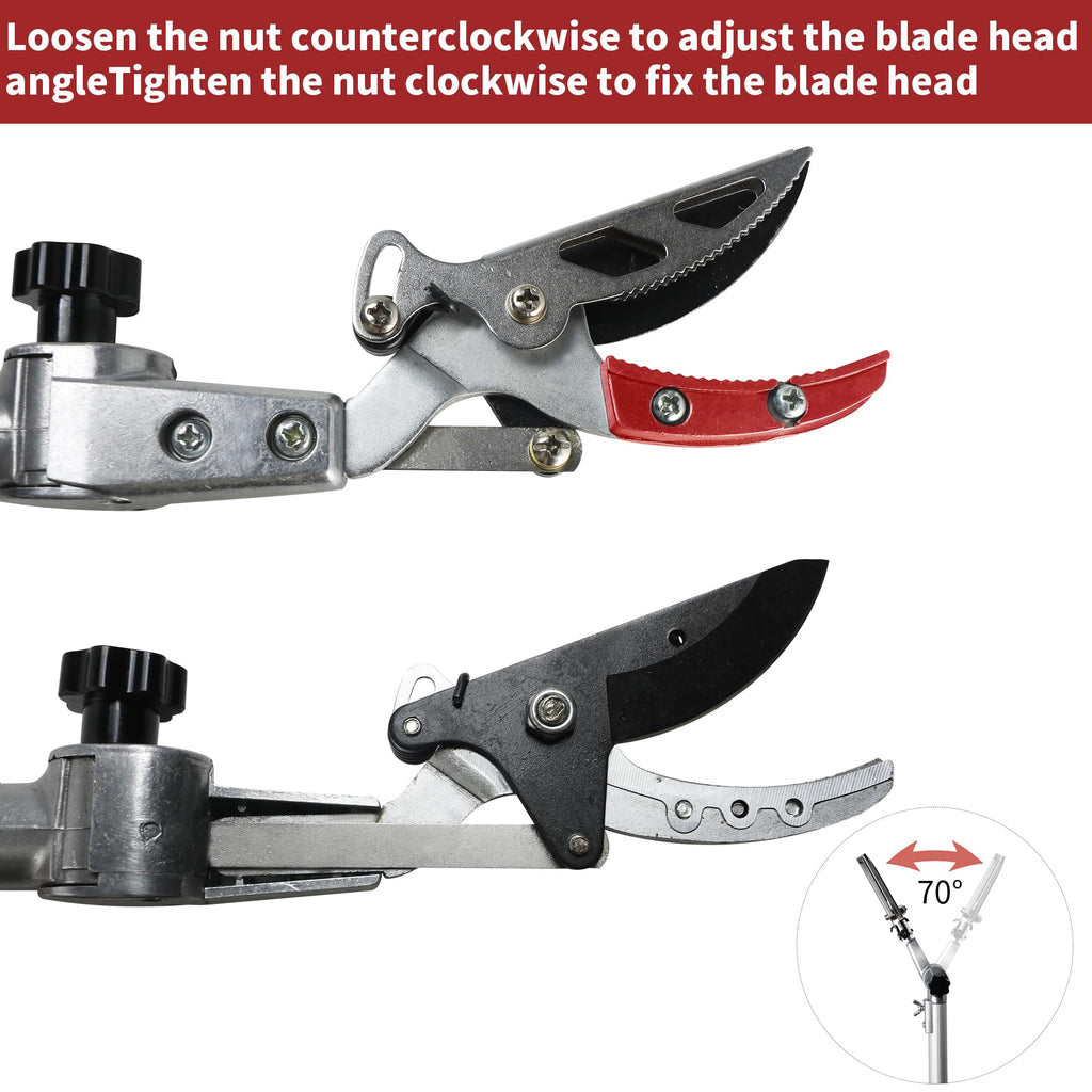 Garden Telescopic Pole Pruner 3.67-5.45 FT Extendable with Cut  Hold - Silver