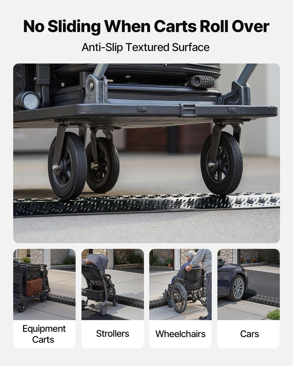 Black 2-Channel Cable Protector Ramp 38.3 Inches 17500 lbs Load Capacity