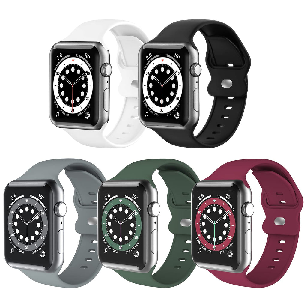 Pack Soft Silicone Sport Bands for Apple Watch 384041mm Series 1-7 SE Retail $14.00