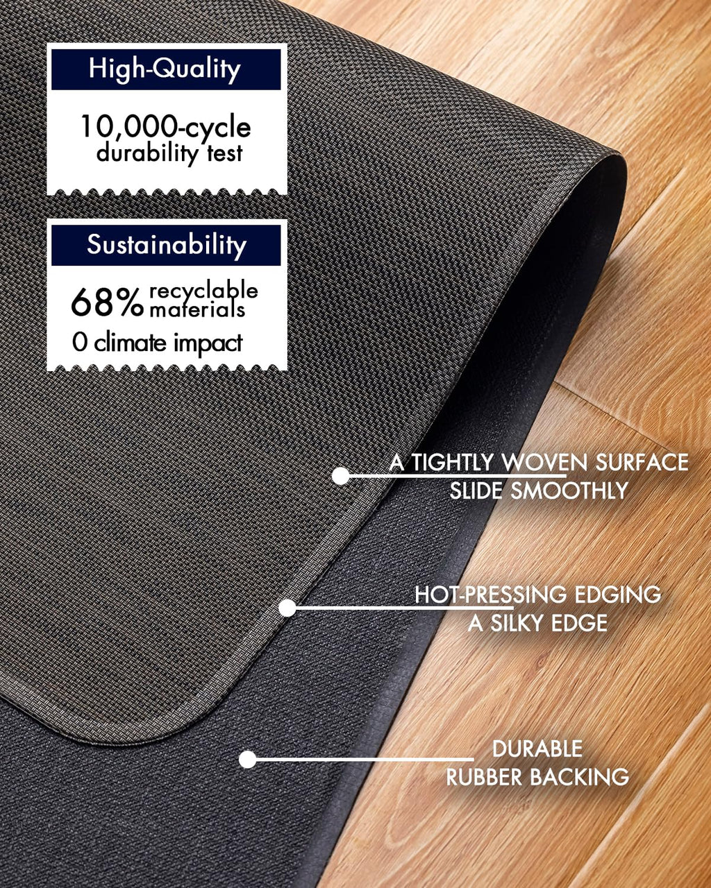 Open-Box New BARoyal Hardwood Floor Chair Mat - 36x48 Espresso