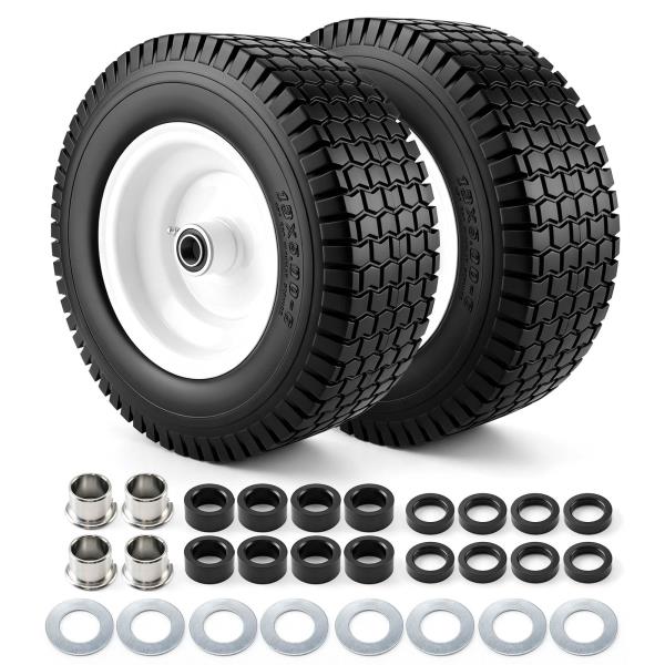 x5.00-6 Flat Free Tire and Wheel Assembly with 34  58 Bearings