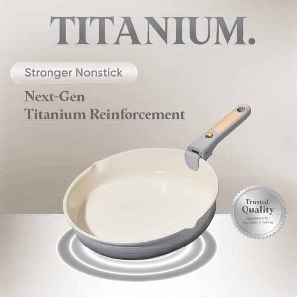 pcs Titanium Cookware Set Pots and Pans Set with Detachable Handle Gradient Grey