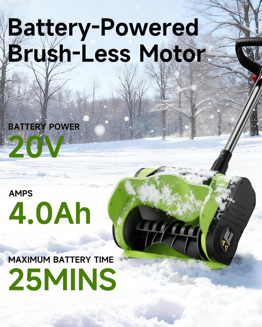 New/open box 20V 12in Cordless Brushless Motor Electric Snow Shovel