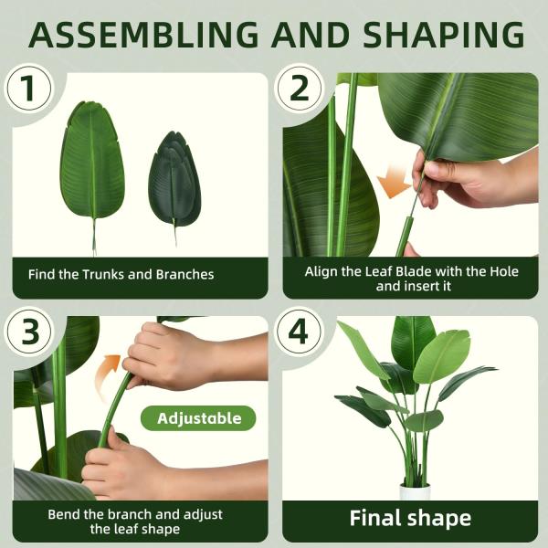 7 ft Artificial Bird of Paradise Plant Faux Indoor Tropical Tree with 13 Trunks