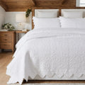 New Brandream Oversized Queen Cotton Quilt Set with Intricate Botanical Vine Stitching