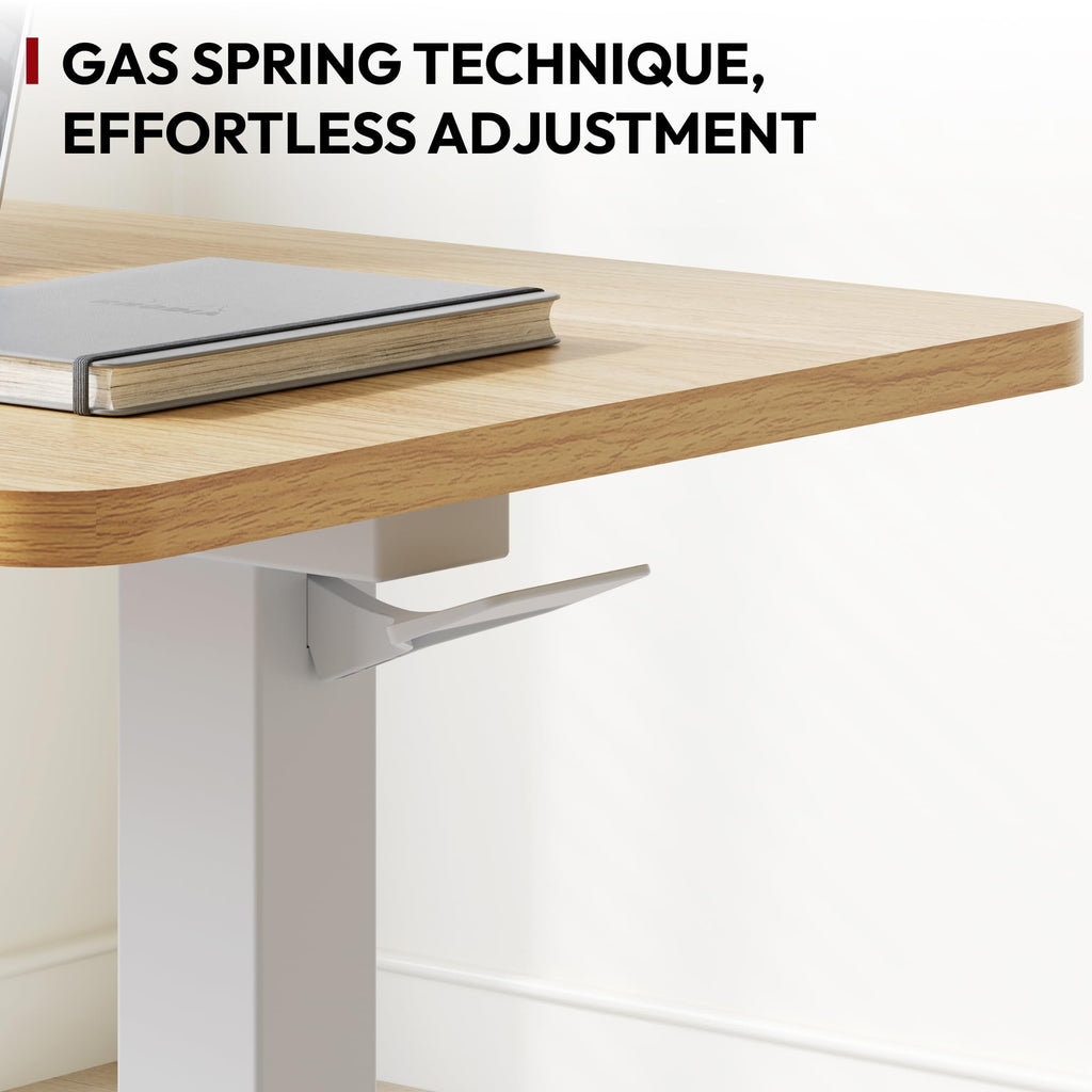 Maple Adjustable Portable Rolling Overbed Table
