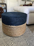 Scandilivin Homes Pouf Ottoman 100% Jute Braided Pouffe (20"x20"x10")