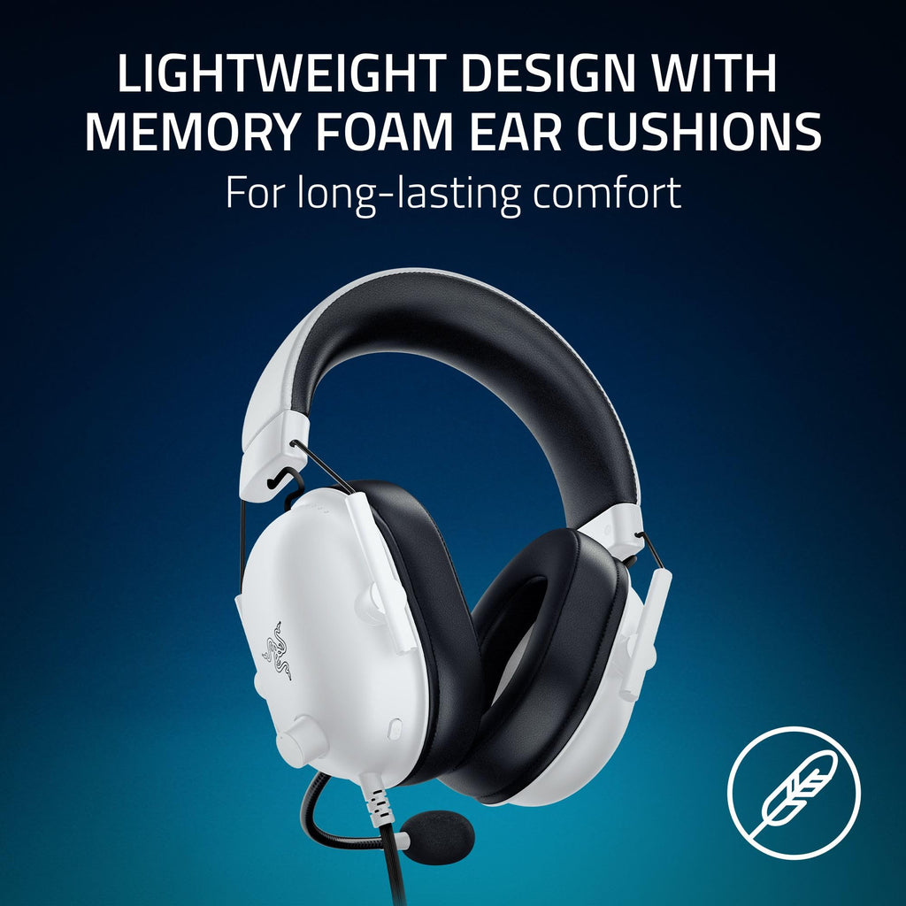 Razer BlackShark V2 X Multi-Platform Gaming Headset - 50mm Drivers Cardioid Mic White