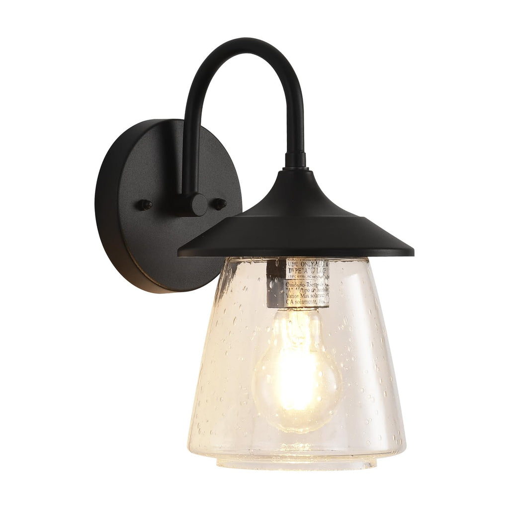 New As-Is Smeike Outdoor Wall Sconce - Waterproof Bubble Glass Matte Black 2-Pack Retail $69.00