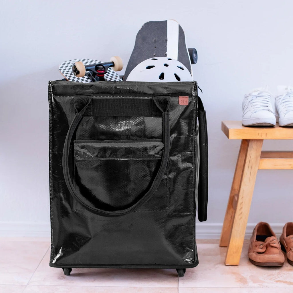 Black 24x18x14 in. Polypropylene 90L Rolling Hauler Bag Laundry Hamper