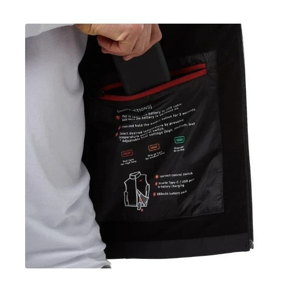 Black Rechargeable Heated Vest Large