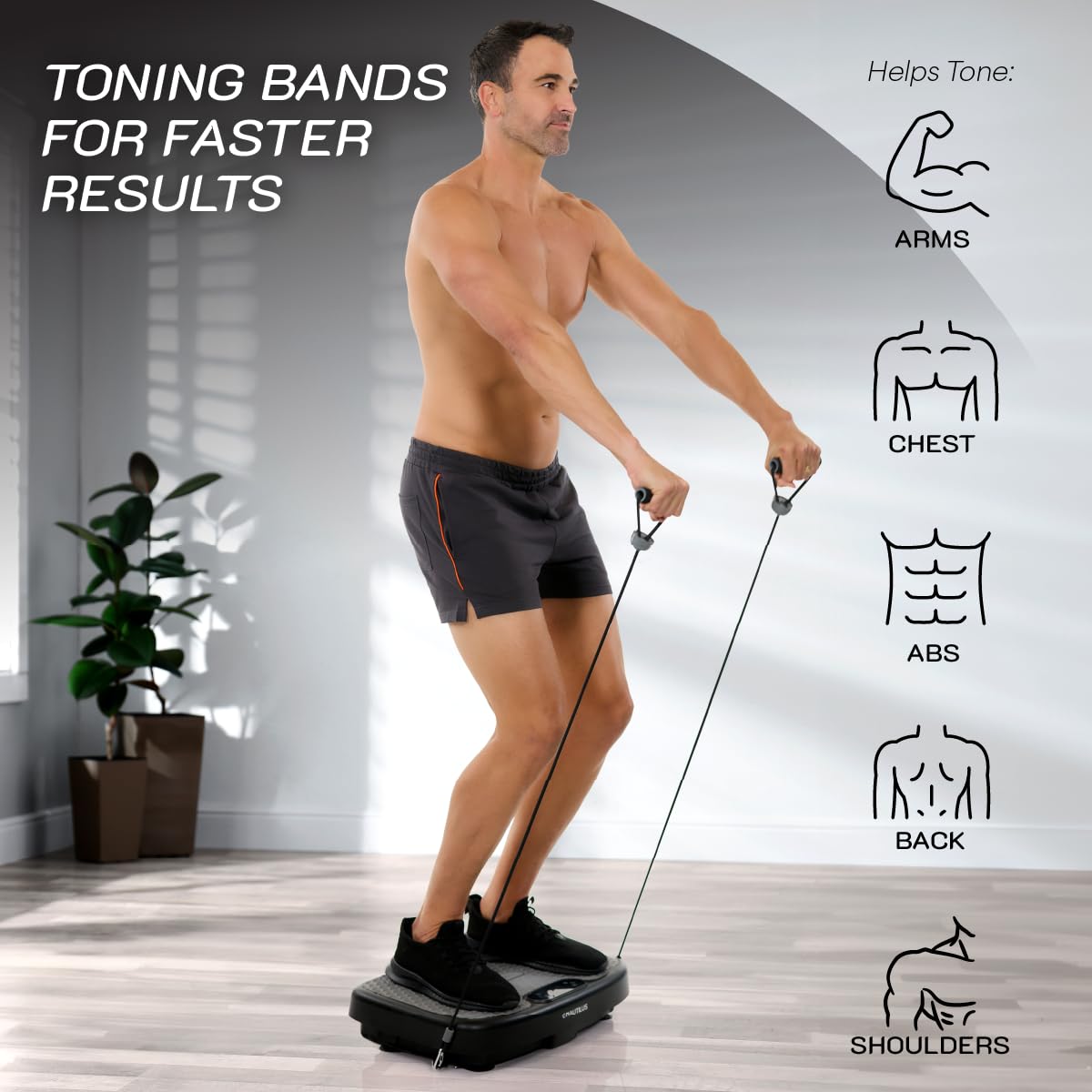 Nautilus Vibratone Pro Vibration Plate Exercise Machine Black