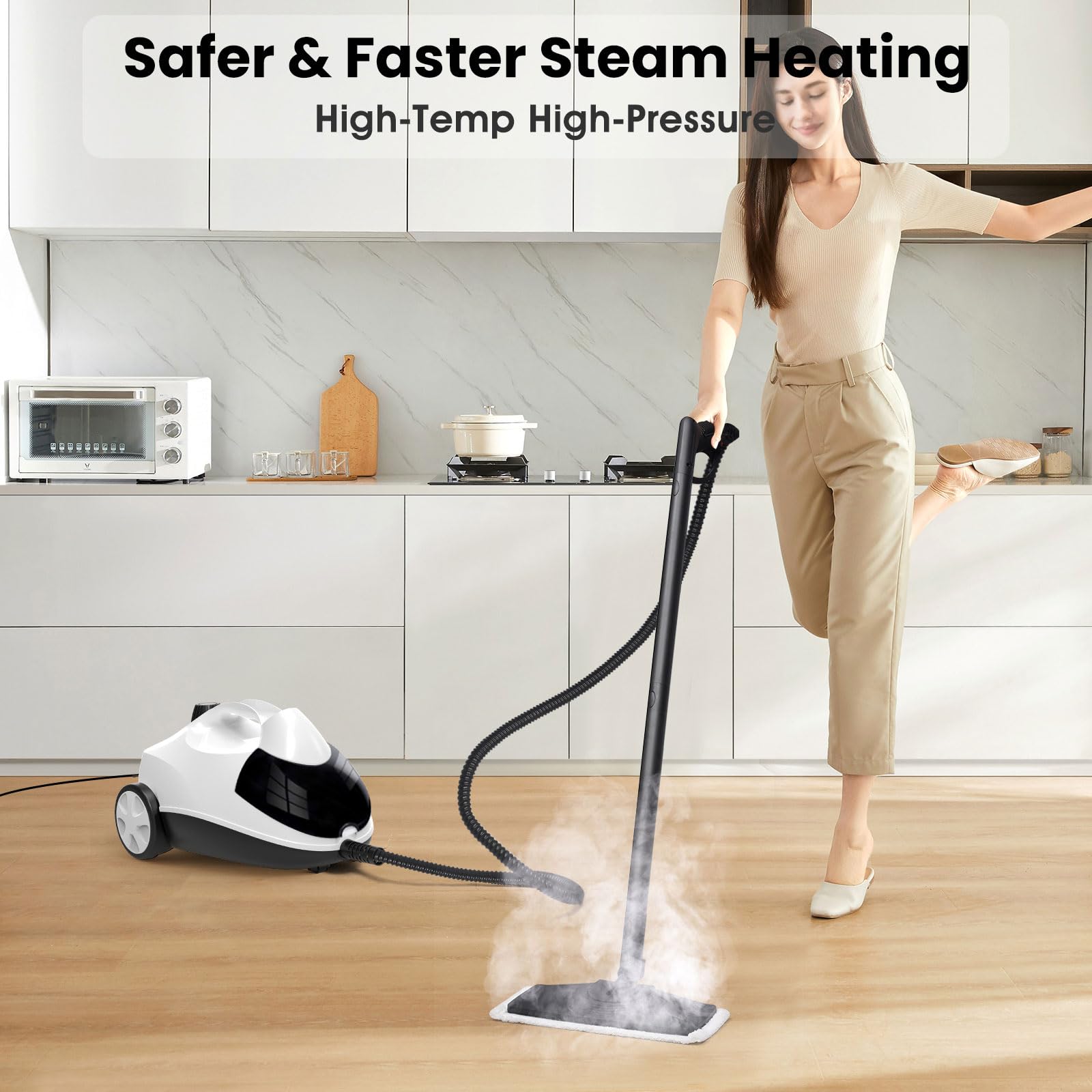 Steam Cleaner 1.5L Steamer for Cleaning Fast Heating 6-in-1 Multi-Surface with 8 Accessories UL499 Certified Heavy Duty Steam Cleaner for Home, Car, Floors, Sofas, Tiles, Grout Steam Cleaners Retail $129.00