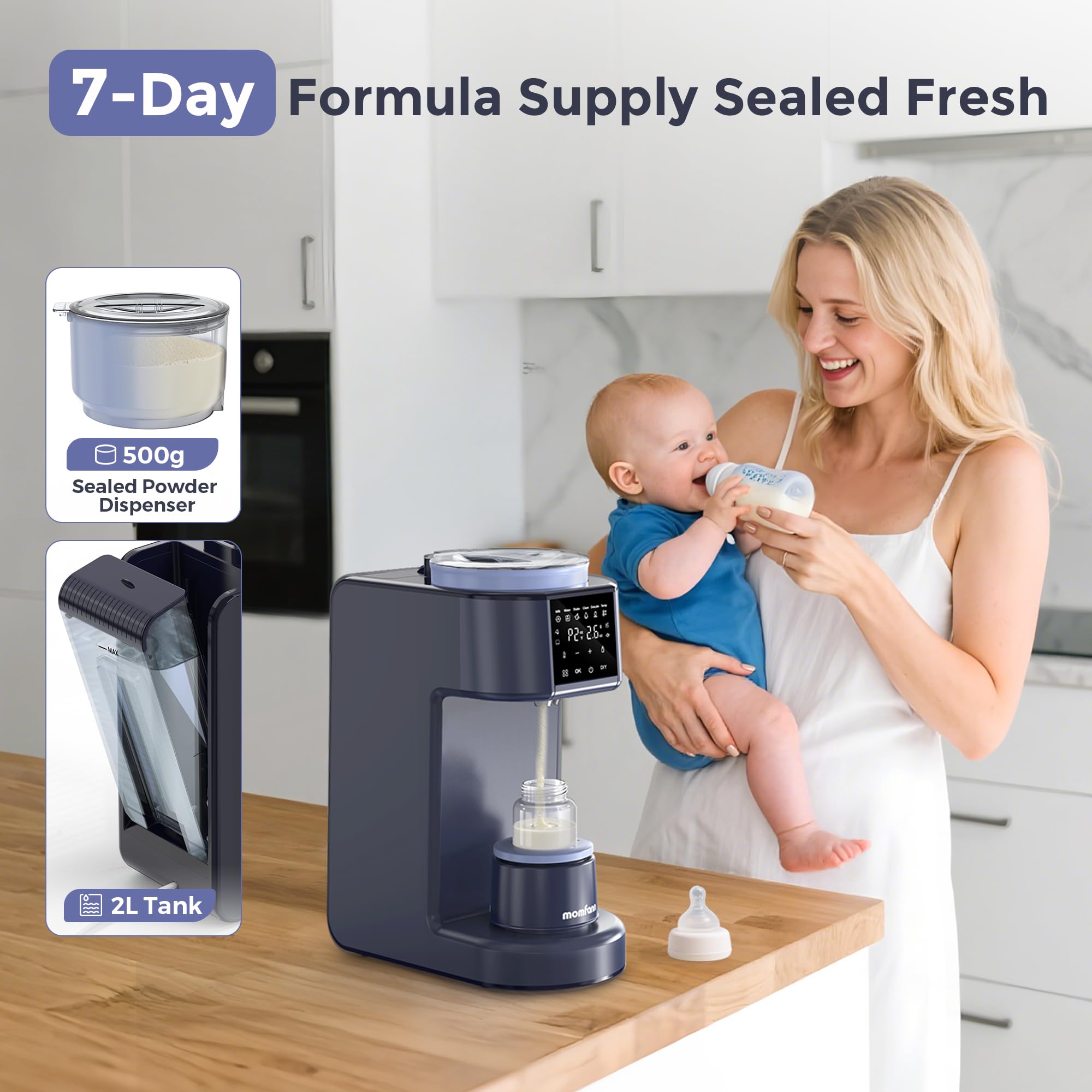 As-Is New MOMFANN Automatic Baby Formula Maker - 2-Min Quick Mix with Temp Control Retail $159.00