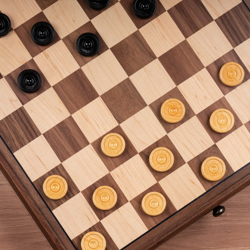 AA 15 Walnut Chess Set with Storage Drawer