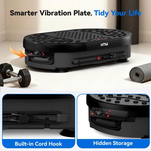 HTM Vibration Plate, Vibration Plate for Lymphatic Drainage, 9 Modes & 120 Speeds, Shake Plate with Resistance Bands Slot & Remote, 300 Lbs Load, Fat Burning Weight Loss Home Fitness Workout Retail $39.00