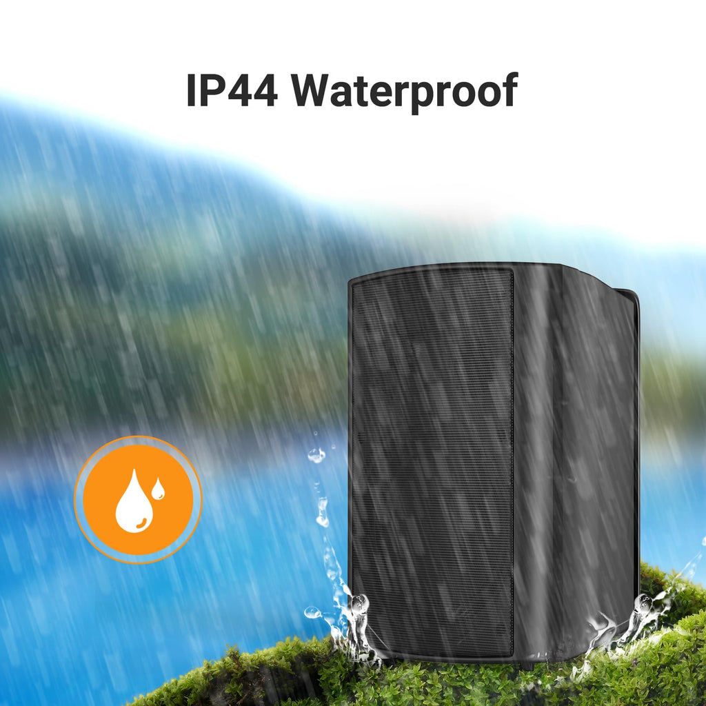STUDIOFINIX 6.5 Inch Outdoor Speakers Waterproof Wired 400W Wall Mount Speakers Passive, Suitable use for Indoor, Patio,Covered Deck,Porch,Pool Side (Black) Retail $125.00