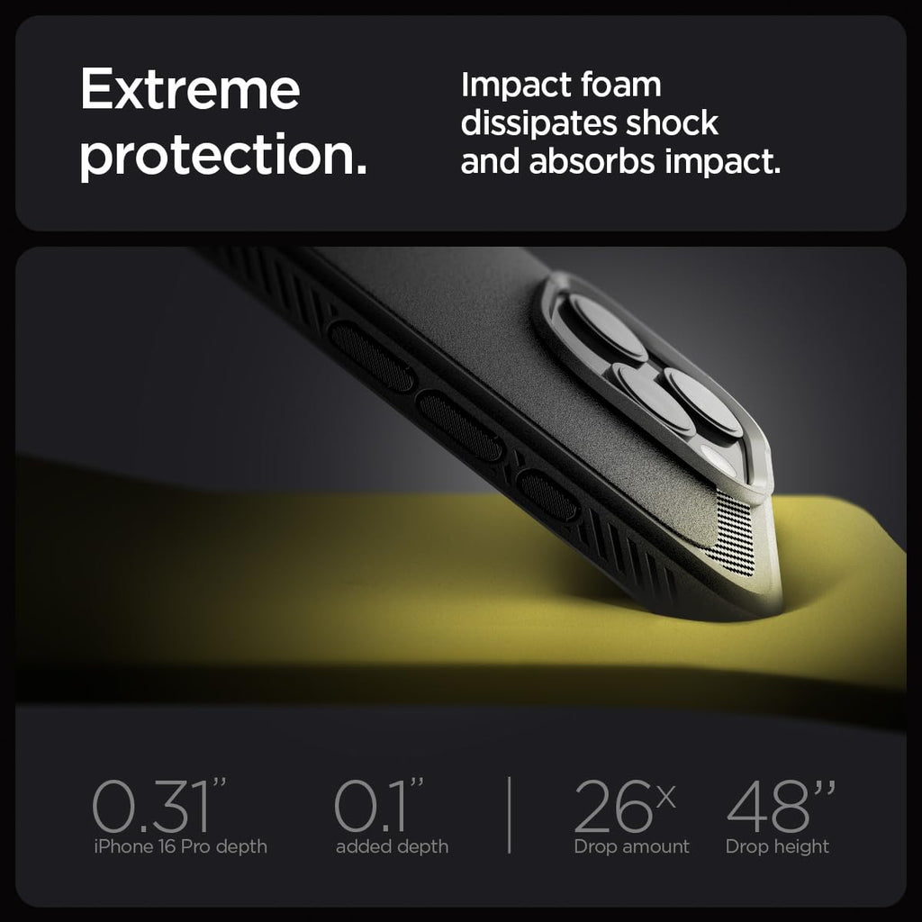 Spigen Rugged Armor MagFit Case for iPhone 16 Pro Matte Black