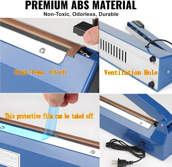 15-Inch Manual Impulse Sealer Heat Sealing Machine for Plastic Bags